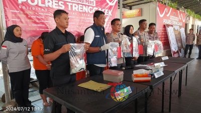 Polres Trenggalek Berhasil Bekuk 7 Pelaku Bersaudara Pencurian Toko Emas