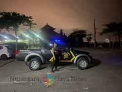 Unit Samapta Polsek Kuta Utara Blue light Patrol Kunjungi Obyek Wisata Batu Mejan.