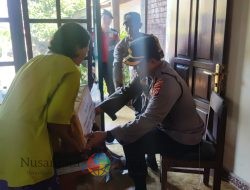 Kapolsek Gilimanuk Bagikan Bantuan Tali Kasih kepada Lansia Patah Tulang Kaki dan Tangan Di Penginuman