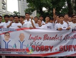 Tahapan Cabut Nomor Urut Digelar KPU Sumut, Ratusan Relawan Bobby Lovers Bergemuruh Iringi Bobby – Surya