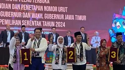 KPU Jatim Umumkan Jadwal Kampanye Akbar Tiga Paslon Cagub-Cawagub Jatim 2024