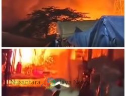 Kebakaran Hebat di Kedung Cowek Surabaya, Dua Gudang dan Empat Rumah Petak Terbakar