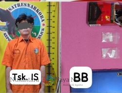 Satresnarkoba Polres Nganjuk Tangkap Pria Pembawa Sabu di Jalan Desa Kepuh, Satu DPO