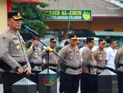 Kapolres Pelabuhan Belawan Pimpin Apel Pergeseran Pasukan Pengamanan TPS Pilkada 2024