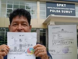 Polda Sumut Terima Laporan Kades Gambus Laut Atas Dugaan Kejahatan ITE Oleh Perwakilan PT.JSI