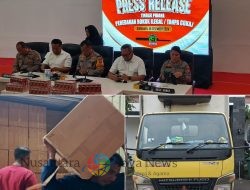 Polrestabes Surabaya dan Bea Cukai Ungkap Peredaran 145 Bal Rokok Ilegal Tanpa Cukai