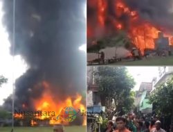 Kebakaran di Gudang Palet Kayu di Dupak Masigit, Proses Pemadaman Masih Berlangsung
