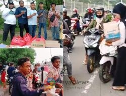 Wujud Kepedulian Ramadan, Dua Media LiputanSurabaya.id dan DataCyber.id Berbagi Takjil di area Suramadu