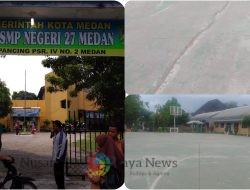 Miris! Lapangan Bola Basket Belum Genap Satu Tahun Di SMP Negeri 27 Alami Kerusakan Signifikan, Dipertanyakan Kualitas Pengerjaan