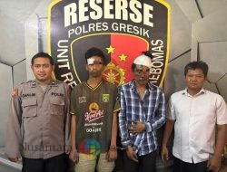 Aksi Curi Motor Kepergok Warga, Dua Pemuda Surabaya Diamankan Polsek Kebomas