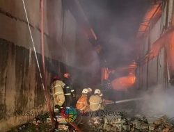 Kebakaran Hebat di Pabrik Ardiles Surabaya, Pemadaman Diprediksi Sampai Dini Hari