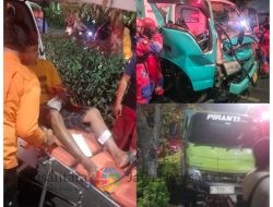 Kecelakaan Beruntun Libatkan Mobil dan Truk di Jl. Kenjeran, Satu Pengemudi Terjepit dalam Kabin