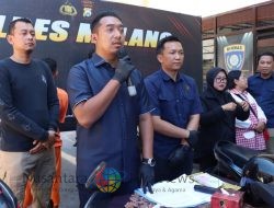 Gercep Polres Malang Berhasil Amankan Tersangka Pencuri Motor Kurir Yakult yang Viral di Medsos