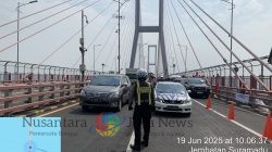 Gandeng Instansi Samping Polres Tanjung Perak Gelar Simulasi Kebakaran di Jembatan Suramadu