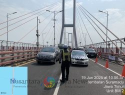 Gandeng Instansi Samping Polres Tanjung Perak Gelar Simulasi Kebakaran di Jembatan Suramadu