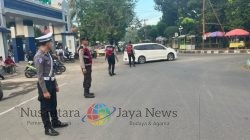 Pastikan Arus Lalin Lancar, Unit Patmor dan Satlantas Polres Dompu Mulai Rutin Rawan Pagi