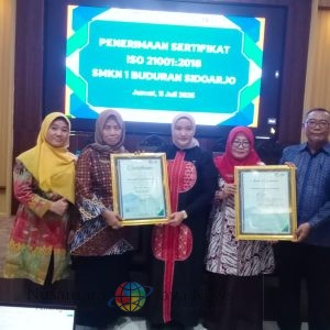 Satu-satunya di Jawa Timur : SMK Negeri 1 Buduran Peroleh ISO 2100 : 2018