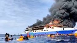 Tragedi KM Barcelona V Terbakar Di Perairan Sulawesi Utara Penumpang Terpaksa Loncat ke Laut