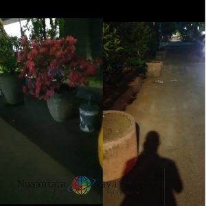 Sering Terjadi Kecelakaan, Warga Keluhkan Penempatan Pot Bunga Berbahaya di Jalan Kenanga Genteng Surabaya