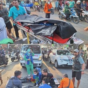 Petugas Gabungan Evakuasi Jenazah Pelajar Perempuan Tewas Diduga Tertabrak Truk di Jalan Raya Mastrip Surabaya