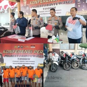 Polresta Banyuwangi Bongkar Sindikat Curanmor dengan Modus Unik, Amankan Enam Tersangka dan 10 Motor