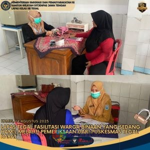 Lapas Tegal Fasilitasi Warga Binaan Yang sedang Hamil melalui Pemeriksaan dari Puskesmas Tegal Barat