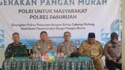 Polres Pasuruan Gelar Gerakan Pangan Murah, Sediakan 2 Ton Beras Warga Sukorejo Dan Tosari