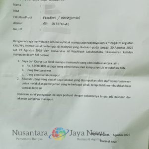 Mahasiswa KIP Univa Labuhanbatu Diduga ‘Dipaksa’ Bayar Rp 3 Juta untuk KKN Internasional, Transparansi dan Akuntabilitas dipertanyakan