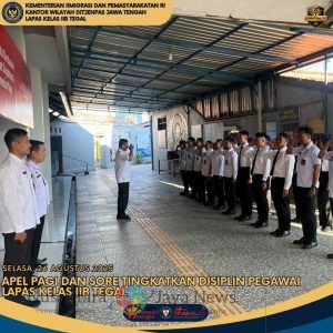Apel Pagi dan Sore Tingkatkan Disiplin Pegawai Lapas Kelas IIB Tegal