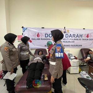 Polwan Polres Pasuruan Gelar Donor Darah Sambut Hari Jadi ke-77 Polwan RI