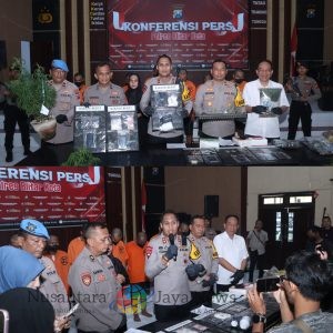 Operasi Tumpas Narkoba Polres Blitar Kota Amankan 9 Tersangka 1 Diantaranya Pemilik Lahan Ganja