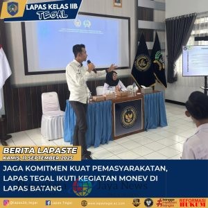 Jaga Komitmen Kuat Pemasyarakatan, Lapas Tegal Ikuti kegiatan Monev di Lapas Batang
