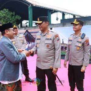 Kapolres Gresik Dampingi Menteri Pertahanan Groundbreaking Masjid Al Yusuf di Driyorejo