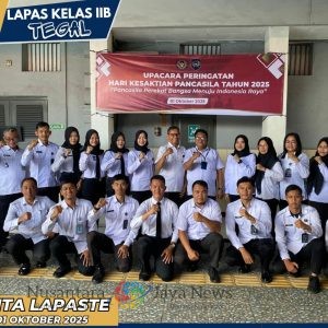 Bangun Kesadaran Berbangsa, Lapas Tegal Gelar Upacara Hari Kesaktian Pancasila