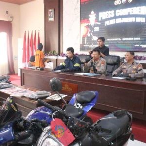 Polres Mojokerto Kota Berhasil Ungkap Curanmor Dua Tersangka dan 4 Unit Motor Diamankan