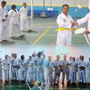 Puluhan Karateka Satpam PT Haleyora Powerindo – PLN UIP JBTB Lulus Ujian Tingkat Sabuk Kuning