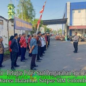 Kanit Regident Satpas Colobo : Rutinitas Apel Petugas Satpas Menyelaraskan Visi dan Misi Dalam Pelayanan Publik