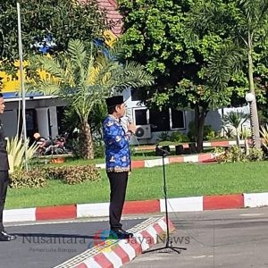 Bupati Dompu Bambang Firdaus SE Irup Apel Pagi Di Claster Beringin, ini Amanatnya