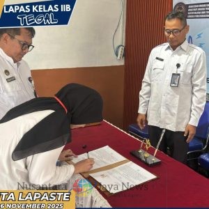Penandatanganan Perjanjian Program Pemagangan Bersama Kemenaker di Lapas Tegal
