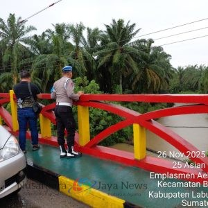 Polsek Bilah Hulu Intensifkan Patroli Antisipasi Banjir di Tengah Cuaca Hujan