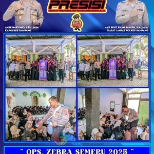 Satlantas Polres Sampang Gelar Police Goes to Pesantren dalam Rangka Operasi Zebra Semeru 2025