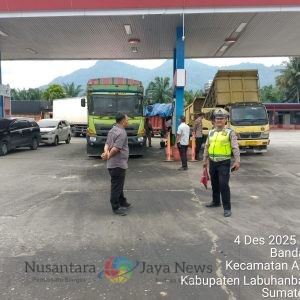 Polsek Aek Natas Lakukan Patroli dan Monitoring Ketersediaan BBM di Wilayah Hukum Labuhanbatu Utara