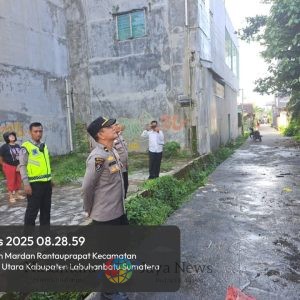 SAMAPTA 3 SPKT Polres Labuhanbatu Periksa Lokasi Kebakaran di Jl. Imam Bonjol Gang Dua