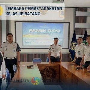 Dukung Ketahanan Pangan Nasional, Lapas Batang Ikuti Panen Raya Serentak Bersama Menteri Imipas