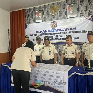 Lapas Kelas IIB Tegal Laksanakan Penandatanganan Komitmen Bersama Pembangunan Zona Integritas dan Pakta Integritas
