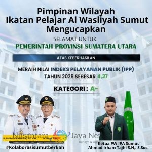 Capaian Membanggakan! Pemprov Sumut Raih IPP 2025 Kategori A, PW IPA Sumut Ucapkan Selamat
