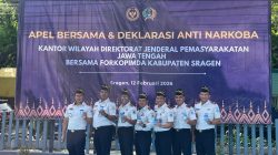 Pertegas Komitmen Anti Narkoba, Kalapas Batang Hadiri Apel Bersama dan Deklarasi Anti Narkoba di Lapas Sragen