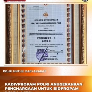 Kado Manis Awal Tahun: Bidpropam Polda Aceh Sabet Berbagai Penghargaan Strategis dari Kadivpropam Polri