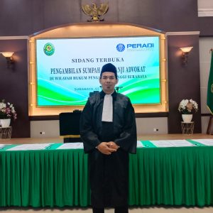 Lulusan PKPA UINSA PERADI, Hermansya Rachmadtullah, S.H., Diambil Sumpah Advokat di PT Surabaya