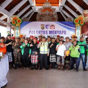 Korlantas Polri Gelar “Polantas Menyapa” di Gianyar, Perkuat Sinergi Pengamanan Nyepi dan Mudik Lebaran di Bali